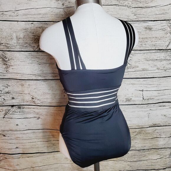 Hilor Black Cross Front One Piece Swimsuit Size Small (4-6) - Picture 4 of 7